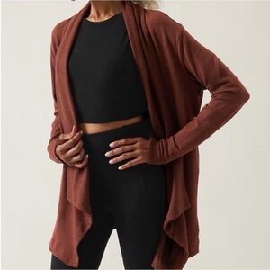 Athleta Pranayama Restore Wrap XS Tall NWT Color Mahogany